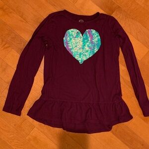 Wonder Nation Purple Top with Sequin Heart